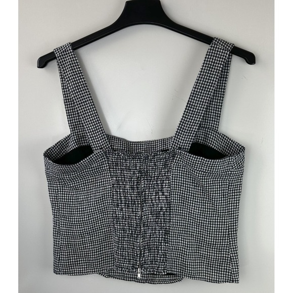 NWT Quince 100% European Linen Fitted Tank Classic Mini Gingham Women's Size XL - Picture 9 of 13